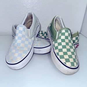 🍀 Blue and Green Checkered Vans 🍀
